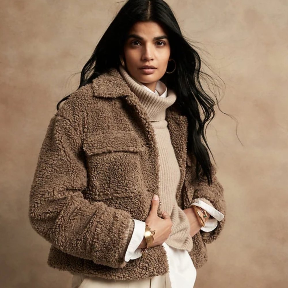 Cropped Sherpa Trucker Jacket